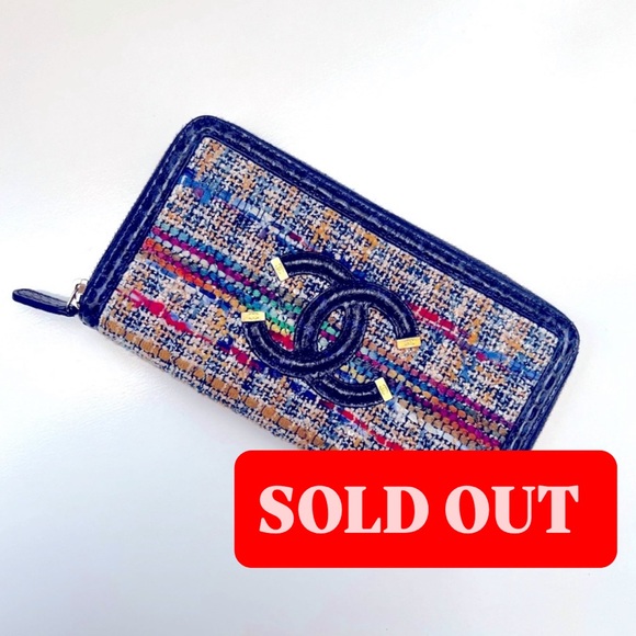 🔥CHANEL Tweed/ Exotic Leather Wallet - Picture 1 of 12